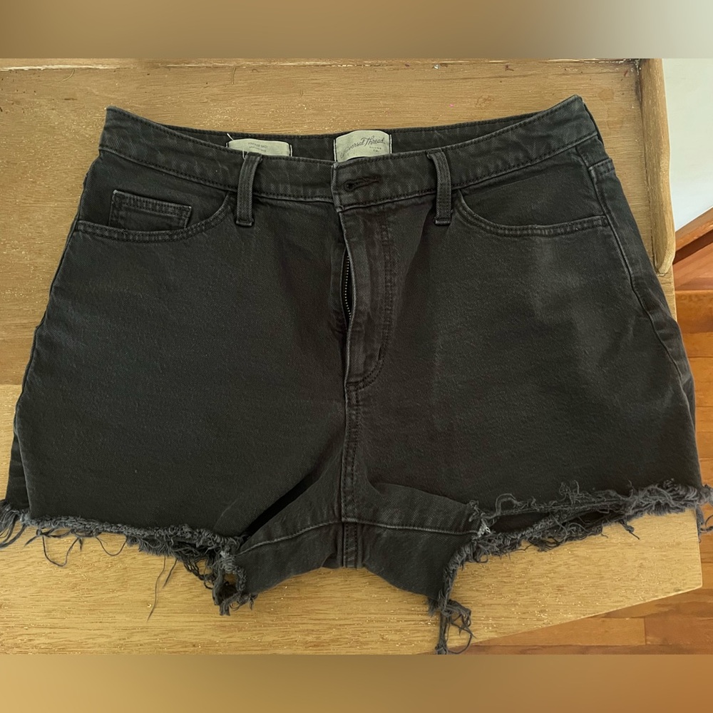 Black cutoff jean shorts